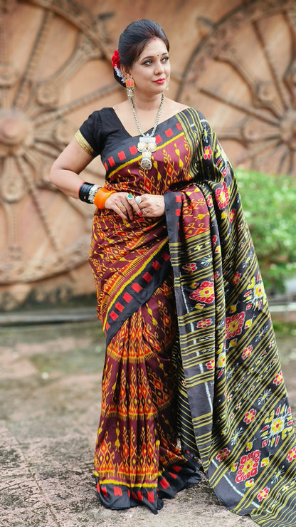 Exclusive contemporary khandua silk saree