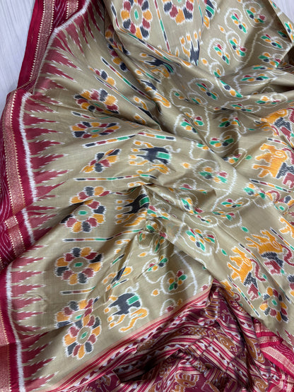 Elephant with lions khandua silk saree