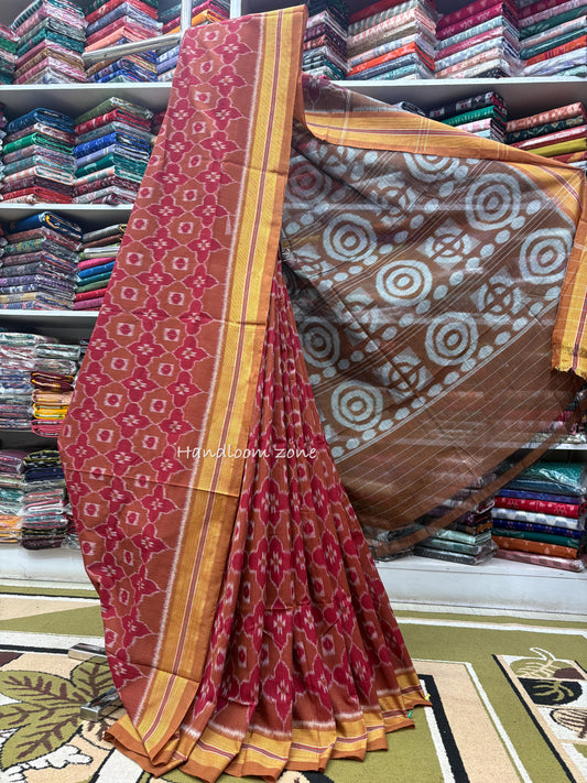 Contemporary body chain cotton saree