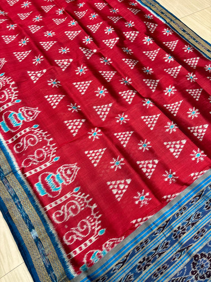 Laxmi pada with chita khandua silk saree