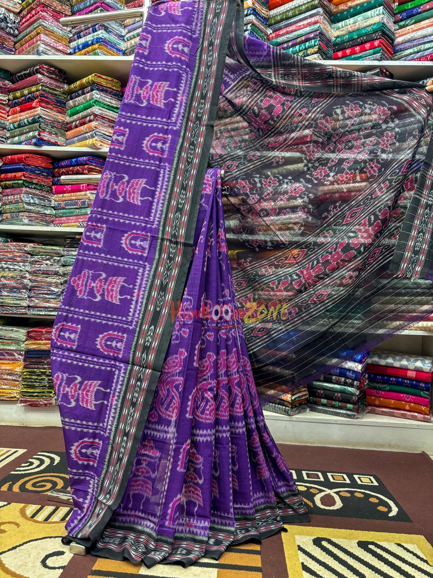 Parrot with tribal khandua cotton saree