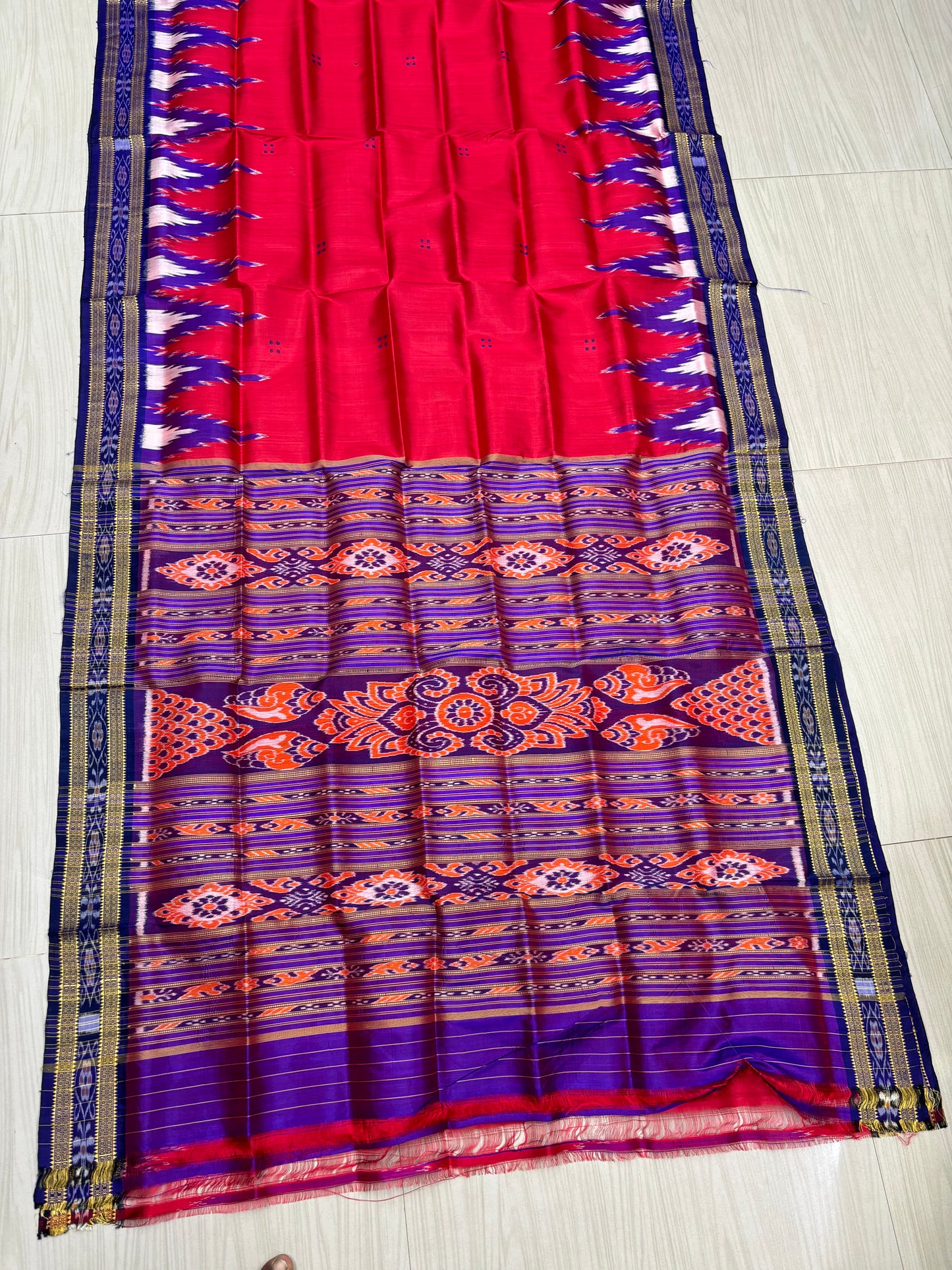 Big temple border khandua silk saree