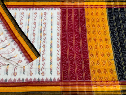 Kathifera with flowers khandua cotton saree