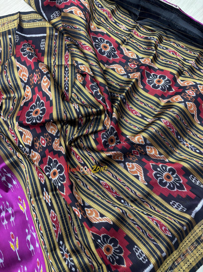 Traibal with flowers khandua silk saree