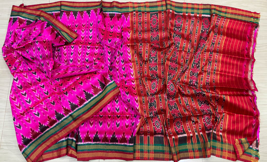 Multiple temple border khandua silk saree