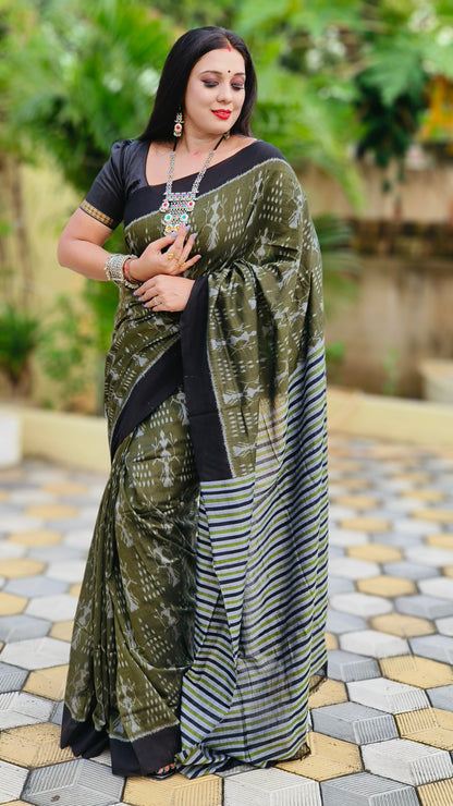 Special chita with tribal cotton saree