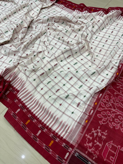 Contemporary Hajari buti cotton saree