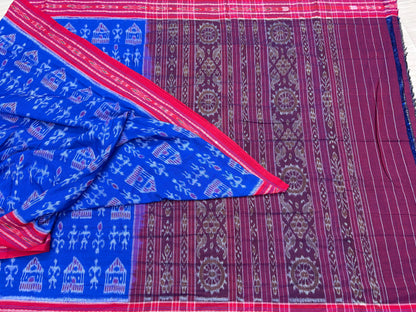Special sky blue khandua cotton saree