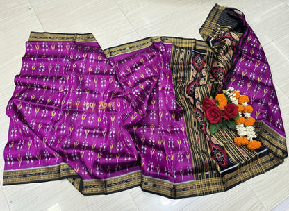 Traibal with flowers khandua silk saree