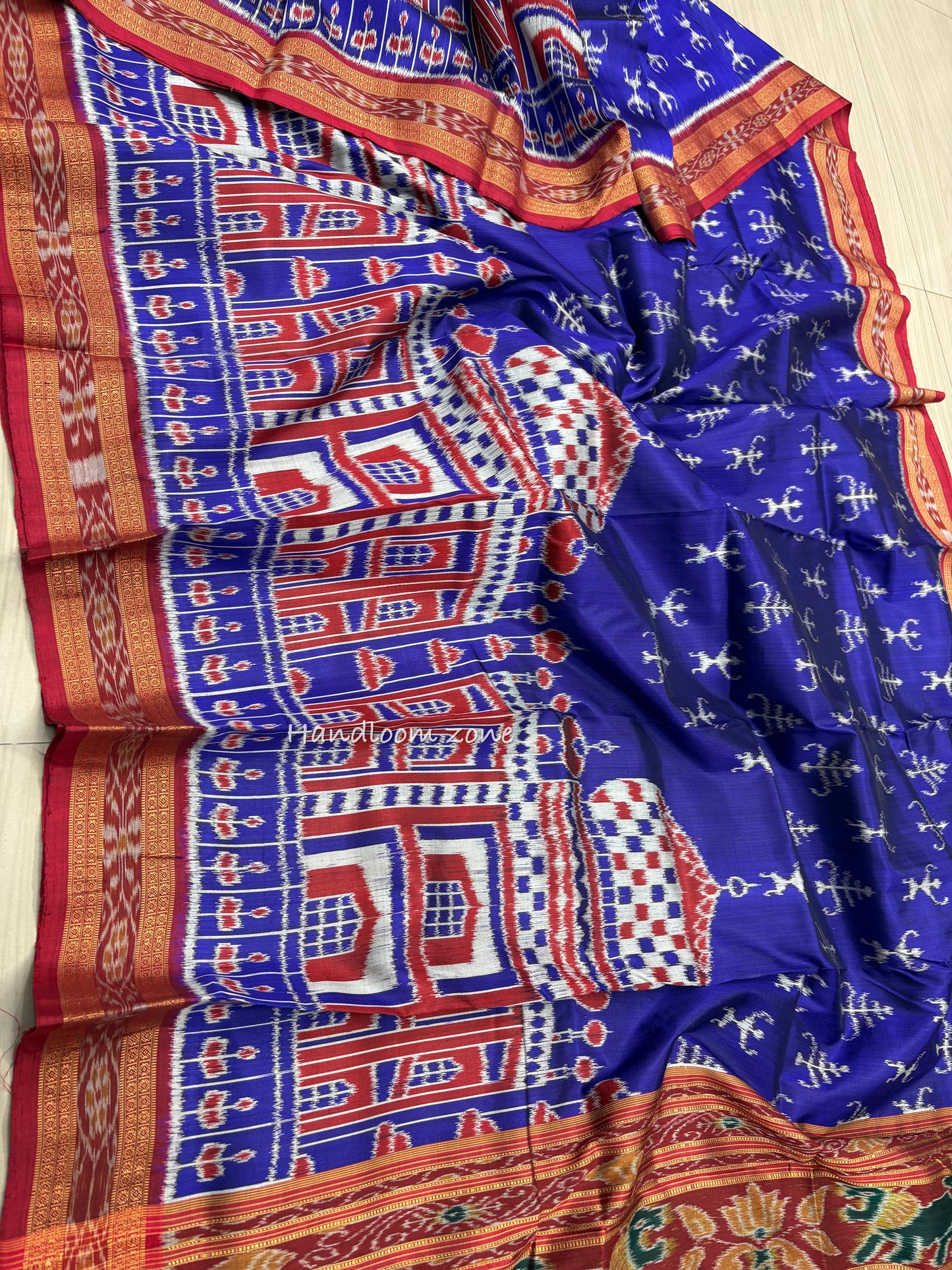 Exclusive Taj Mahal khandua silk saree