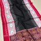 Black with red scot flowers cotton saree