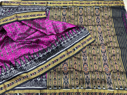 Rani with black Khandua pata saree