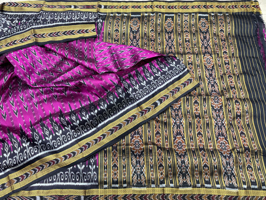 Rani with black Khandua pata saree