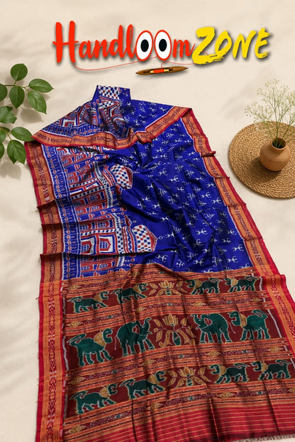 Exclusive Taj Mahal khandua silk saree