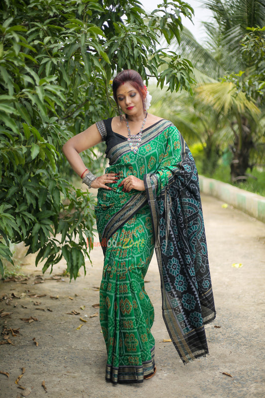 Body flowers khandua cotton saree