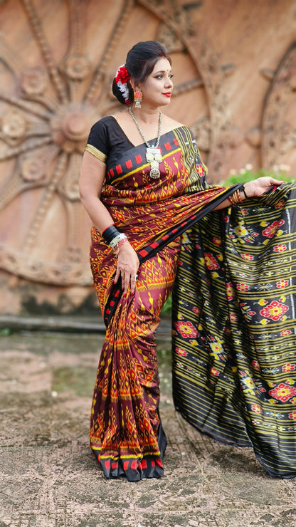 Exclusive contemporary khandua silk saree