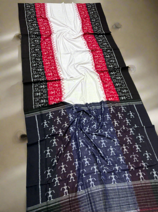 Double scot tribal khandua cotton saree