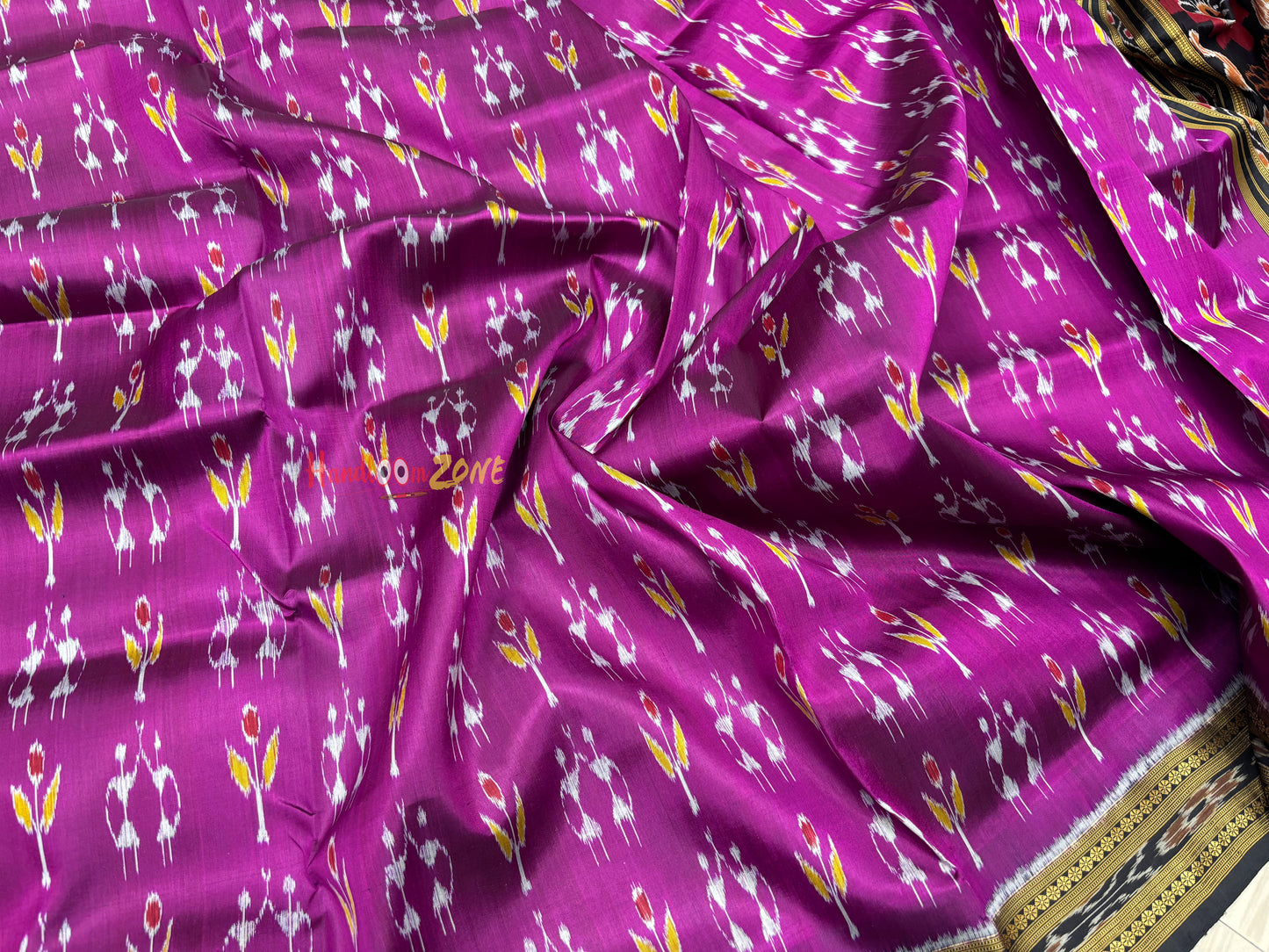 Traibal with flowers khandua silk saree