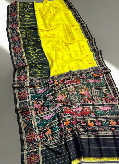 Contemporary ganga jamuna khandua silk saree