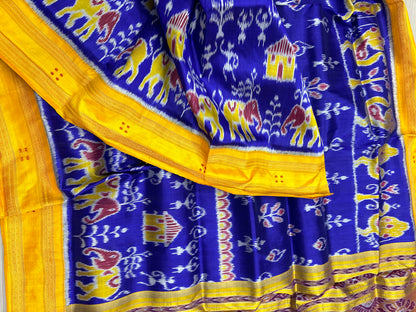 Exclusive elephant scot khandua silk saree