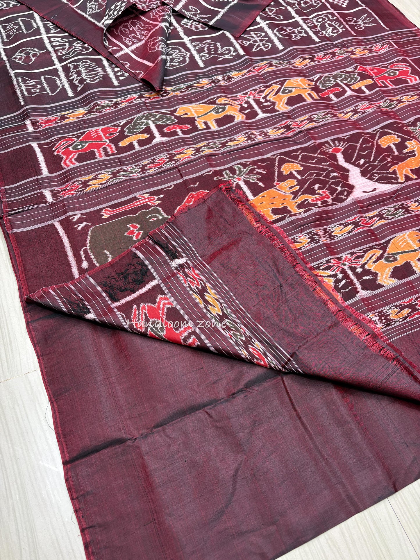 Contemporary nabakothi khandua silk saree
