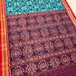 Green with red body flowers cotton saree