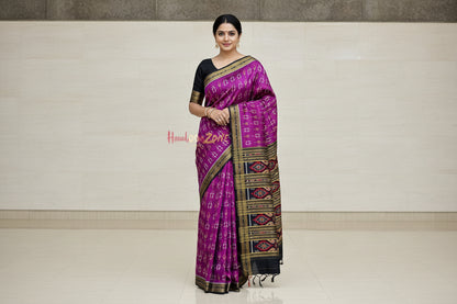 Traibal with flowers khandua silk saree