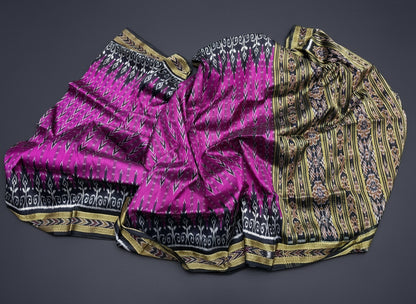 Rani with black Khandua pata saree