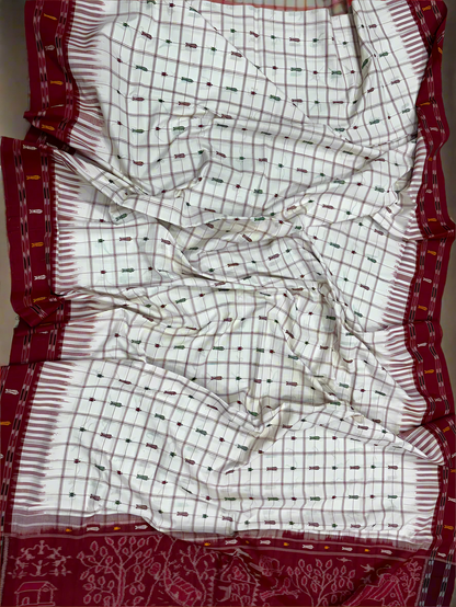 Hajari buti khandua cotton saree