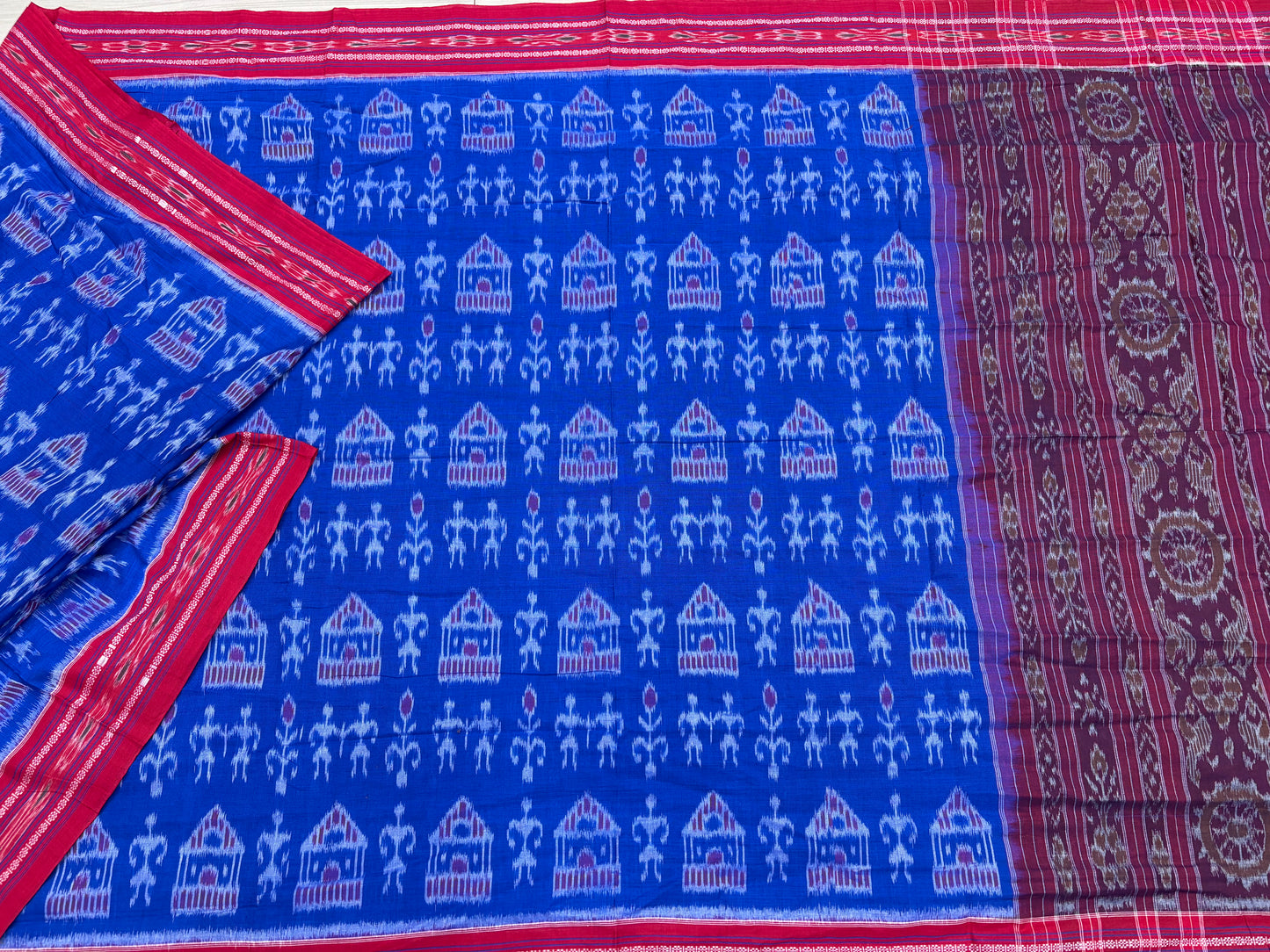 Special sky blue khandua cotton saree