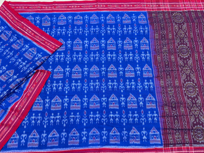 Special sky blue khandua cotton saree