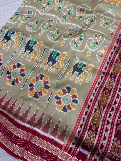 Elephant with lions khandua silk saree