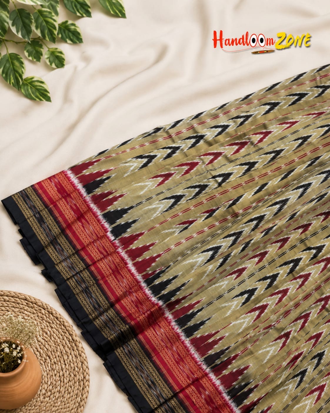 Double border tira anji khandua silk saree