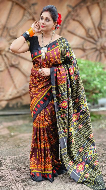 Exclusive contemporary khandua silk saree