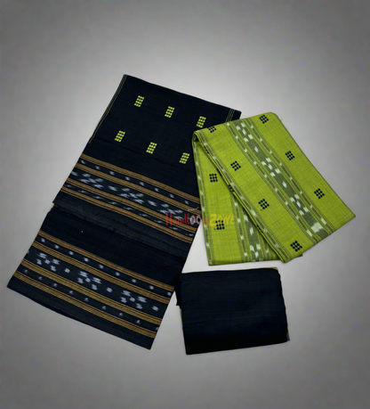 Mehendi green with black ikat shalwar suit set