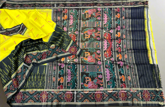 Contemporary ganga jamuna khandua silk saree
