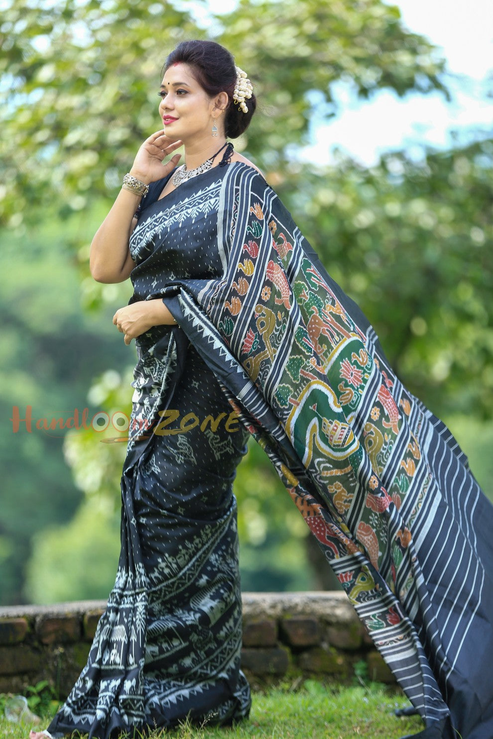 Black Dimond tribal khandua silk saree