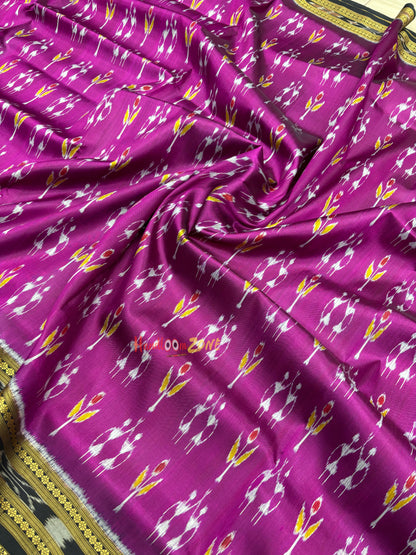 Traibal with flowers khandua silk saree