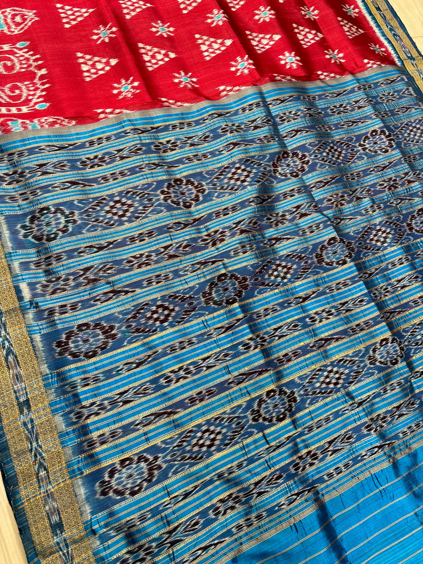 Laxmi pada with chita khandua silk saree