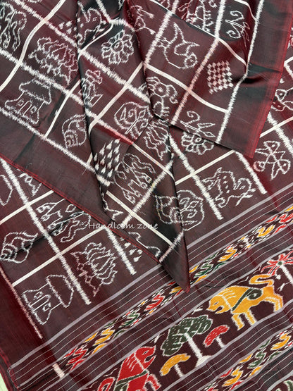 Contemporary nabakothi khandua silk saree