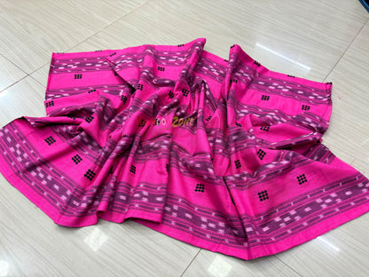 Pink with black ikat shalwar suit set