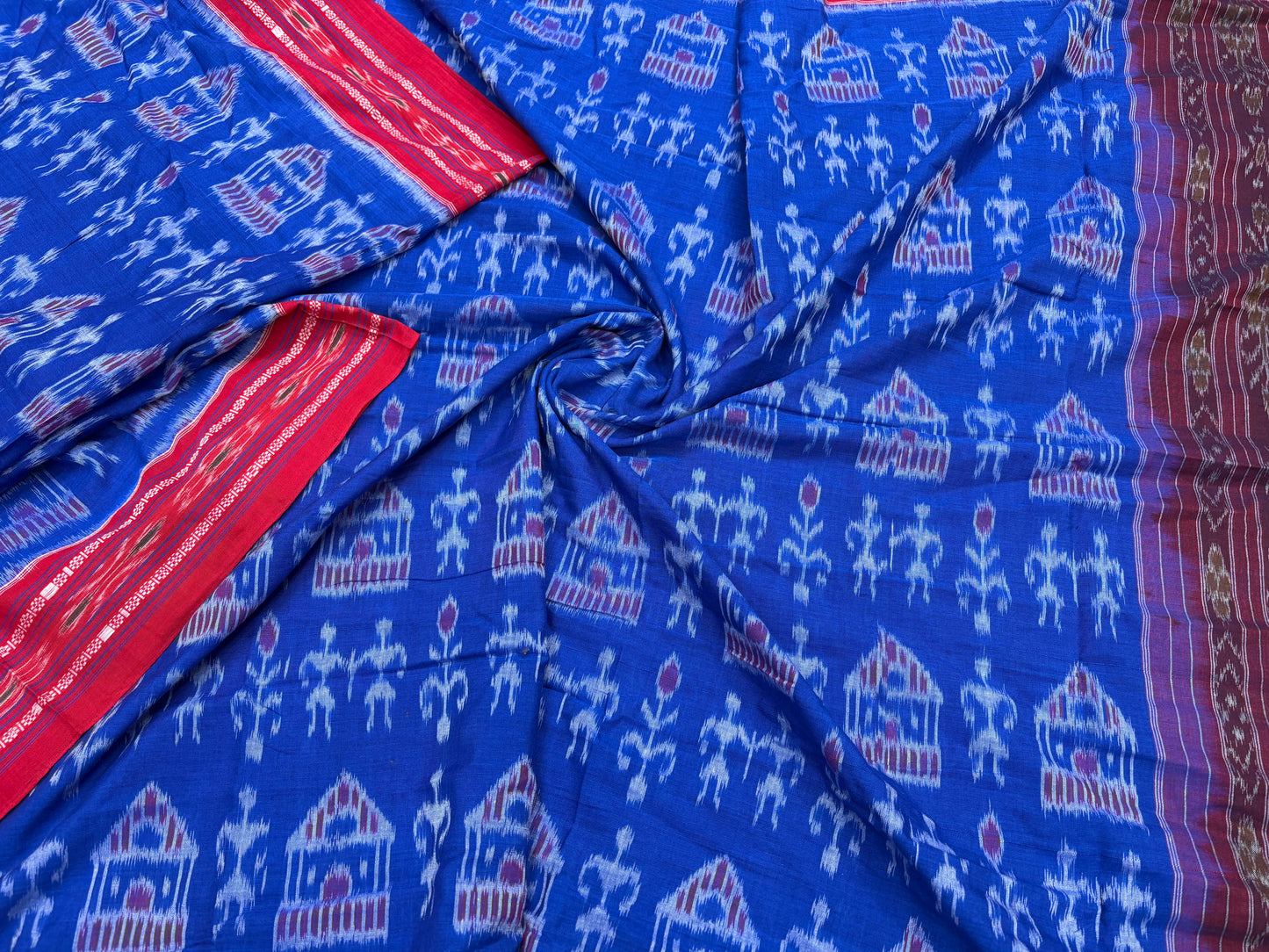 Special sky blue khandua cotton saree