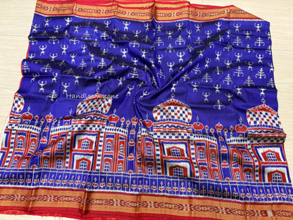 Exclusive Taj Mahal khandua silk saree