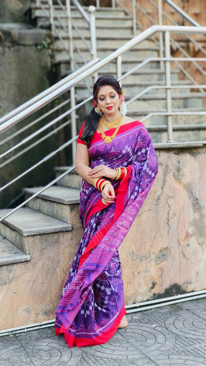 Full body flower cotton saree
