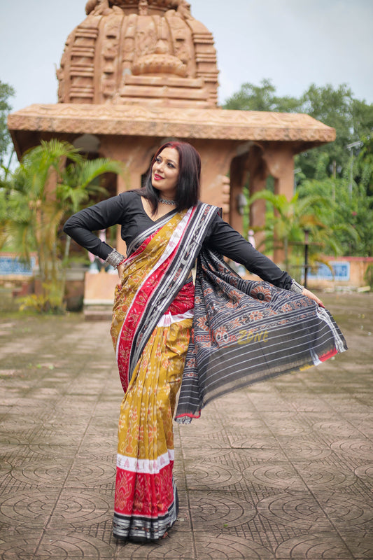 Scot flowers khandua cotton saree
