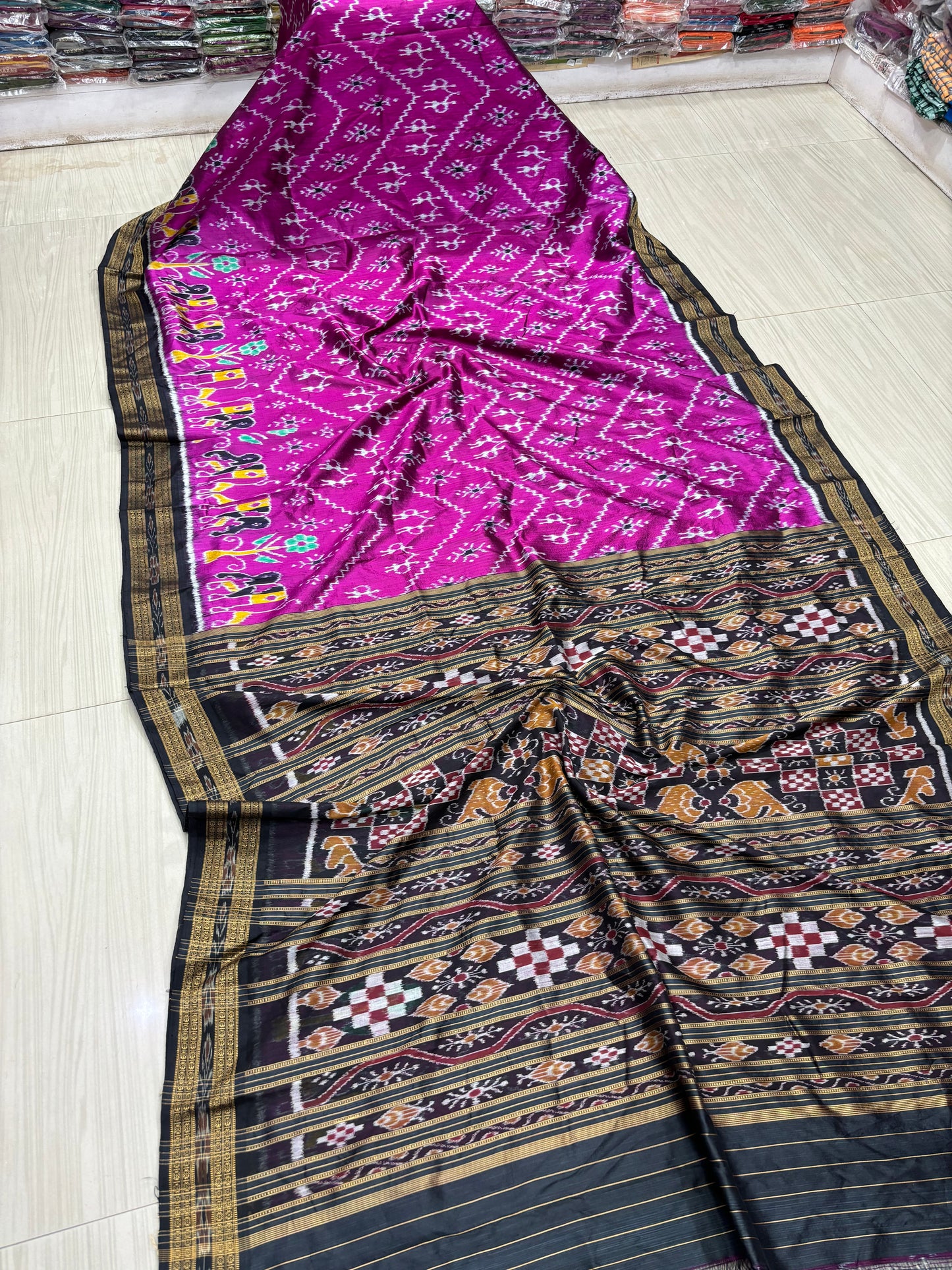 Scot borde with body tribal khandua silk saree
