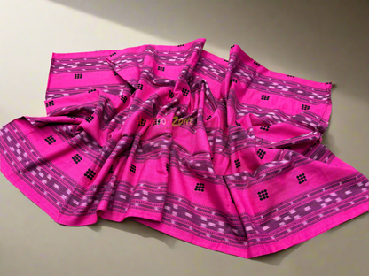 Pink with black ikat shalwar suit set