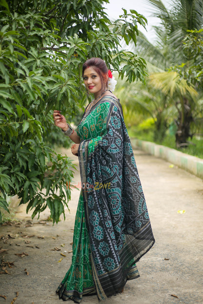 Body flowers khandua cotton saree