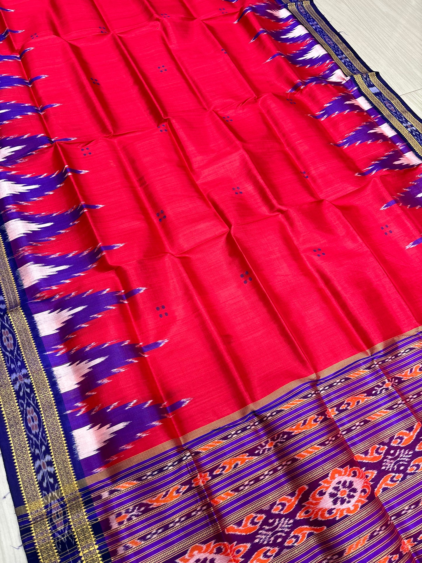 Big temple border khandua silk saree