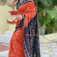 Orange with black border pasapali cotton saree